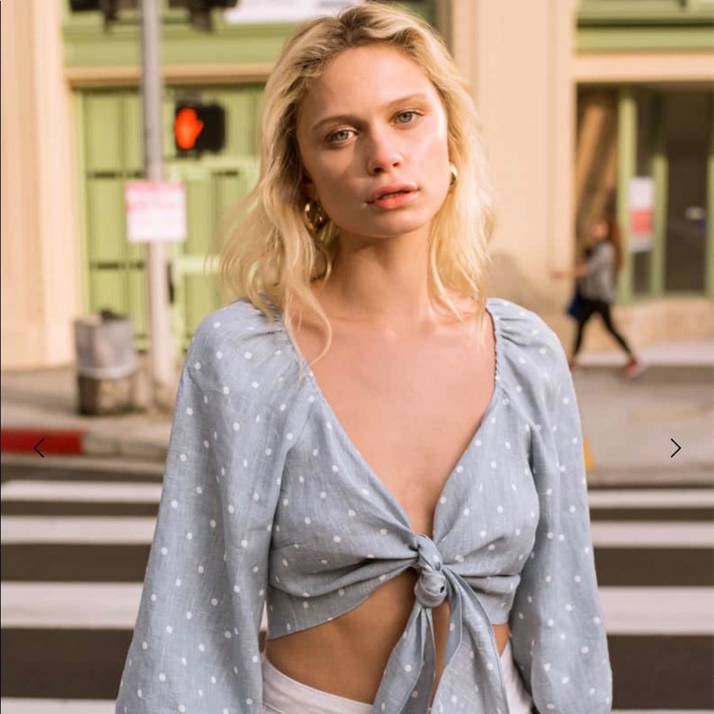 NWT Reformation Peach Top - Color “Dewdrop”